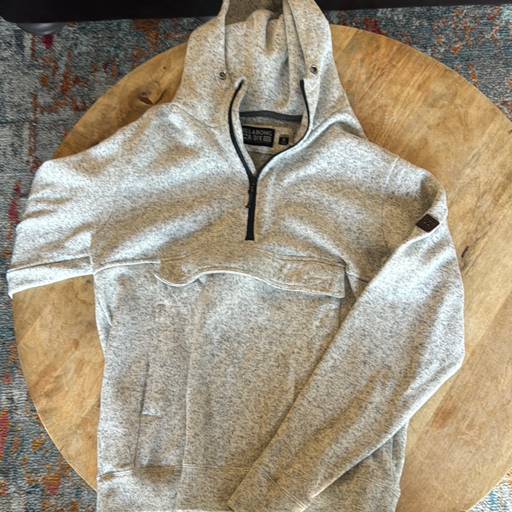 Billabong Carbon Gray Zip Up Sweater with Textured Finish